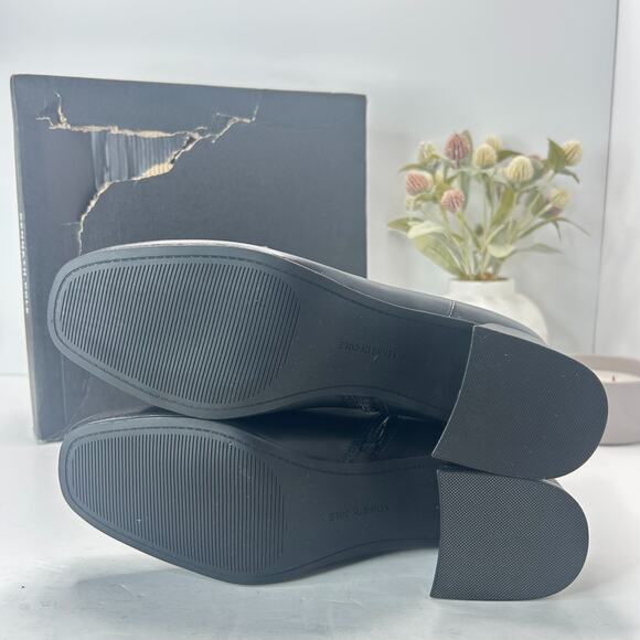 Kenneth Cole NY Alec Leather Chunky Heel Ankle Boots Black Women 11 M Tried On - Picture 8 of 10